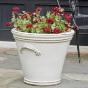 White Fluted Handle Planter